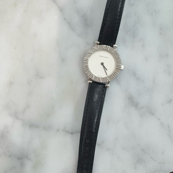 Tiffany & Co. Accessories - Tiffany & Co. Silver and Black Atlas Watch